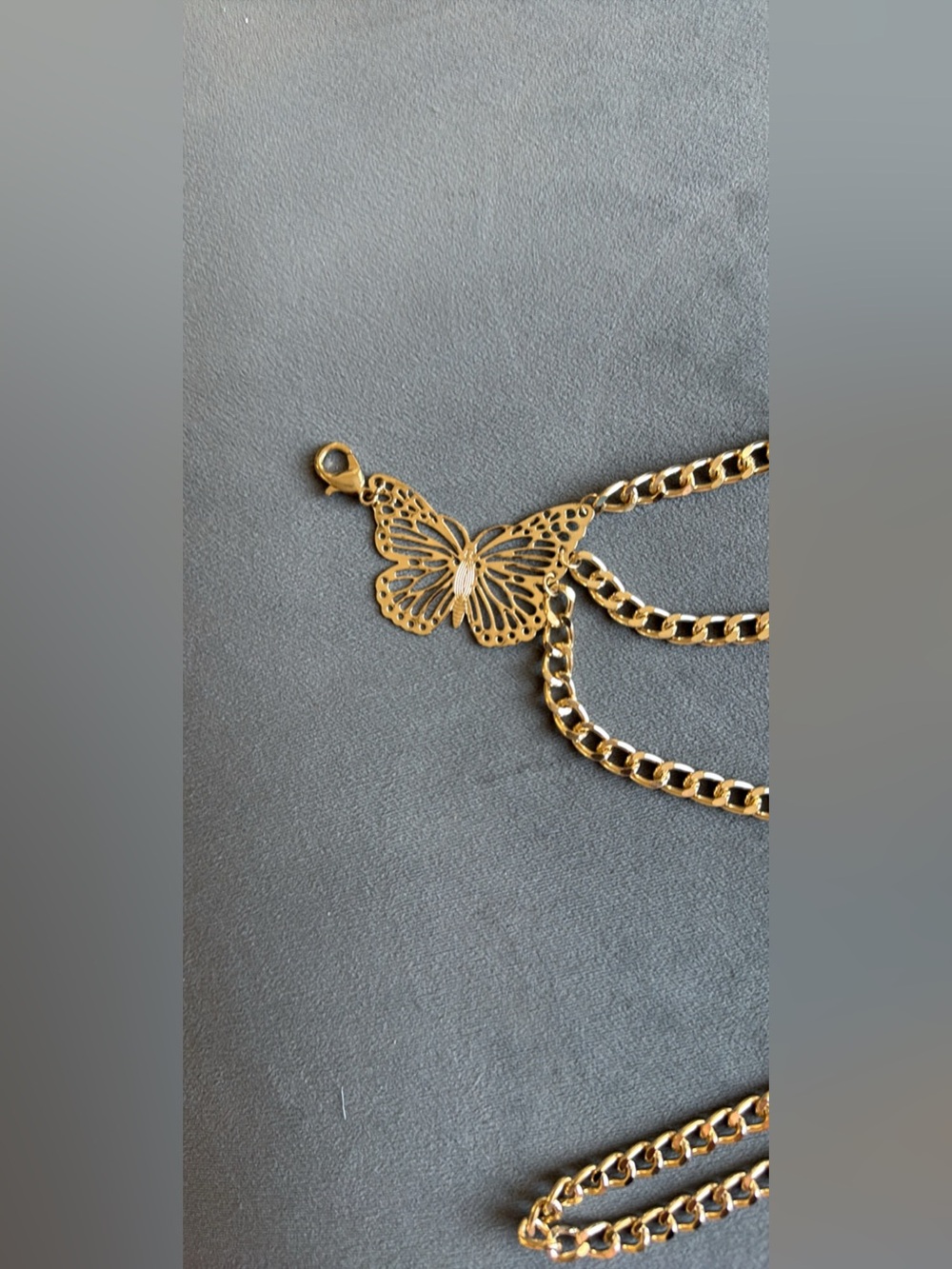 Gold Butterfly Charm Chain Belt for Women